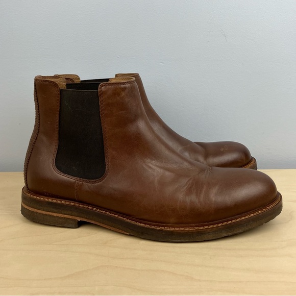 Johnston Murphy Men’s Size 9.5 M Calder Chelsea Boots Brown Leather Crepe Sole